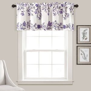 18"x52" Tanisha Light Filtering Window Valance Purple/Gray - Lush Décor